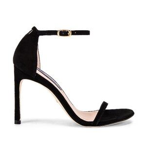 stuart weitzman nudist sandal black fabric size 7.5.